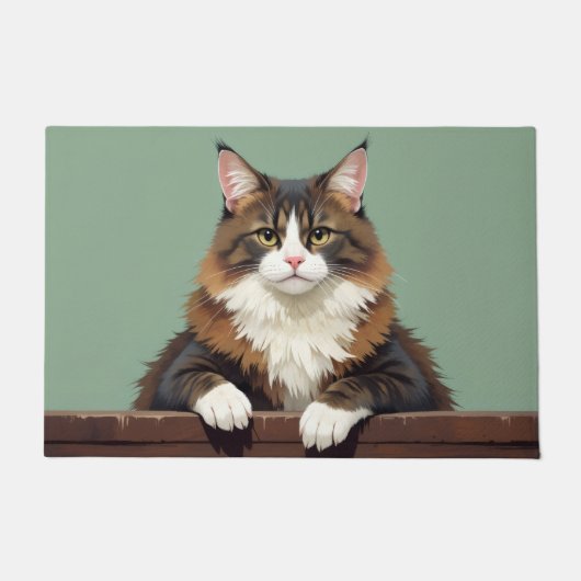 Norwegian Forest Cat Doormat Art ドアマット (正面)