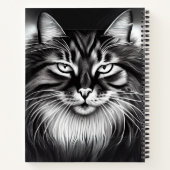 Norwegian Forest Cat in Black and White Journal ノートブック (裏面)