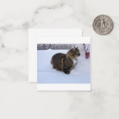 norwegian forest cat in snow ノートカード (正面/裏面インサイチュ)
