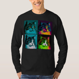 Norwegian Forest Cat Pop Illustration Colorful  5 Tシャツ