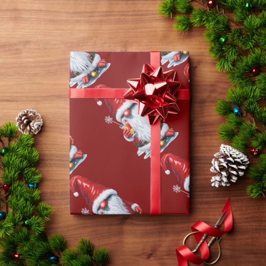 Norwegian Gnome Holding A Cranberry Juice Cocktail ラッピングペーパー (クリスマスギフト)