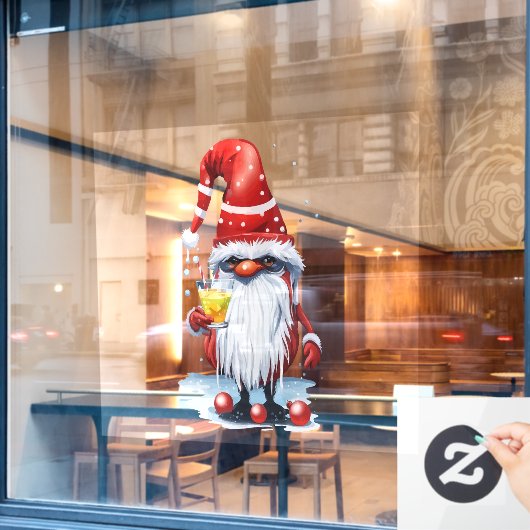 Norwegian Gnome Holding A Hot Toddy ウィンドウサイン (カフェ窓)