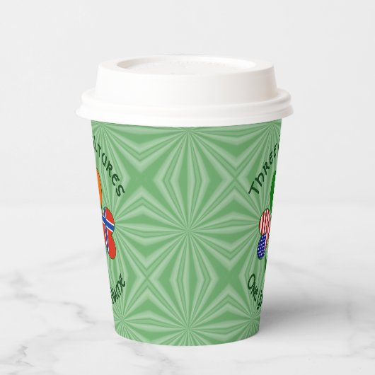 Norwegian Irish American Shamrock Personalize Text 紙コップ (左)