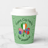 Norwegian Irish American Shamrock Personalize Text 紙コップ (裏面)