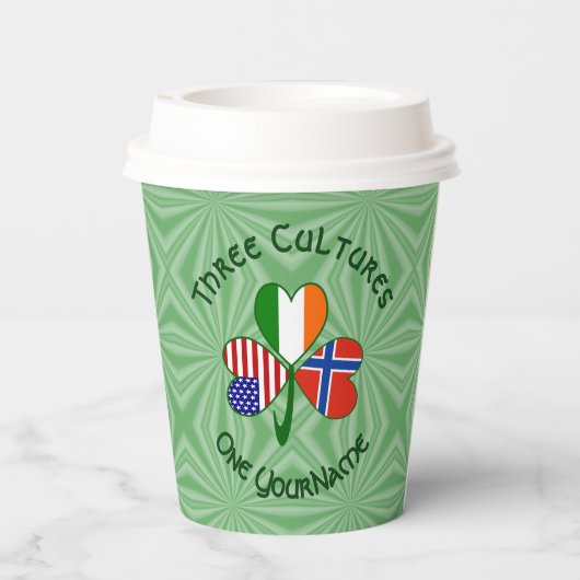 Norwegian Irish American Shamrock Personalize Text 紙コップ (裏面)