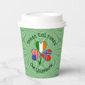 Norwegian Irish American Shamrock Personalize Text 紙コップ (正面)