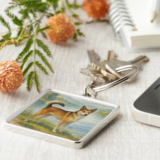 Norwegian Lundehund キーホルダー (側面)