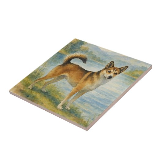 Norwegian Lundehund タイル (側面)