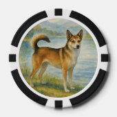 Norwegian Lundehund ポーカーチップ (正面)