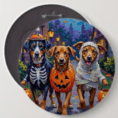 Norwegian Lundehund Trick-or-Treating Halloween 缶バッジ (正面&裏面)