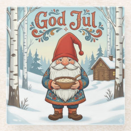 Norwegian Nisse God Jul Christmas Coaster ガラスコースター