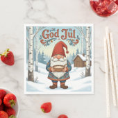 Norwegian Nisse God Jul Christmas Napkins スタンダードランチョンナプキン (インサイチュ)