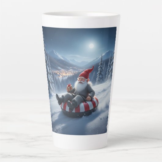 Norwegian Nisse Sledding, Latte Mug カフェラテマグ (正面)