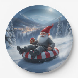 Norwegian Nisse Sledding, Paper Plates ペーパープレート