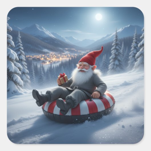 Norwegian Nisse Sledding, Stickers スクエアシール (正面)