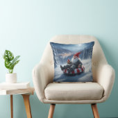 Norwegian Nisse Sledding, Throw Pillow クッション (椅子)