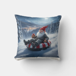 Norwegian Nisse Sledding, Throw Pillow クッション