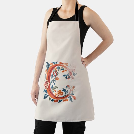 Norwegian Norway Rosemaling Initial C, Apron エプロン (インサイチュ)