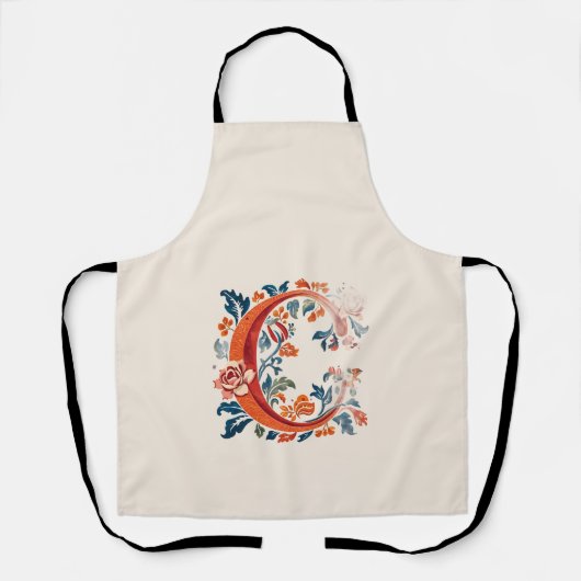 Norwegian Norway Rosemaling Initial C, Apron エプロン (正面)