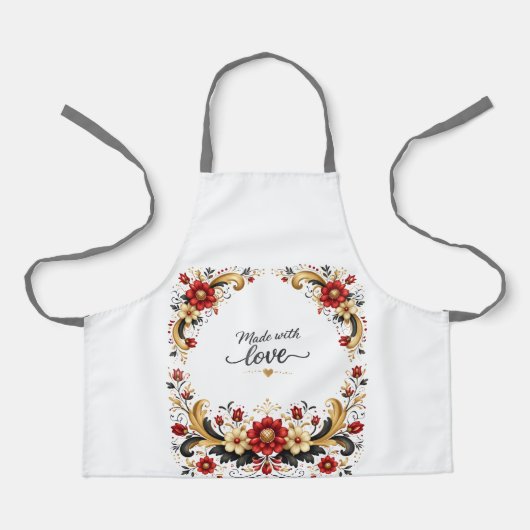 Norwegian Rosemaling Apron for Women エプロン (正面)