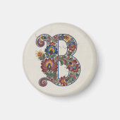 Norwegian Rosemaling Initial B, Coaster マグネット (正面)