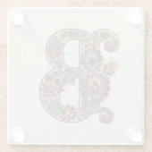 Norwegian Rosemaling Initial B, Glass Coaster ガラスコースター (裏面)