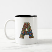 Norwegian Rosemaling Norway Initial A Mug ツートーンマグカップ (左)