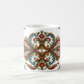 Norwegian Rosemaling Pattern Mug with Elegant Symm コーヒーマグカップ (中央)