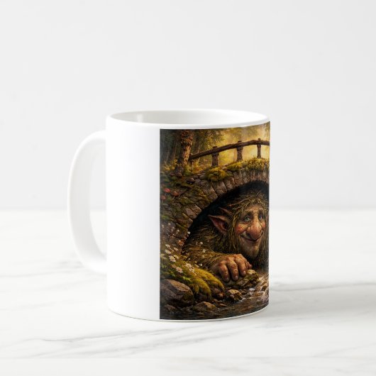Norwegian Troll Hiding Under Bridge, Coffee Mug コーヒーマグカップ (正面左)