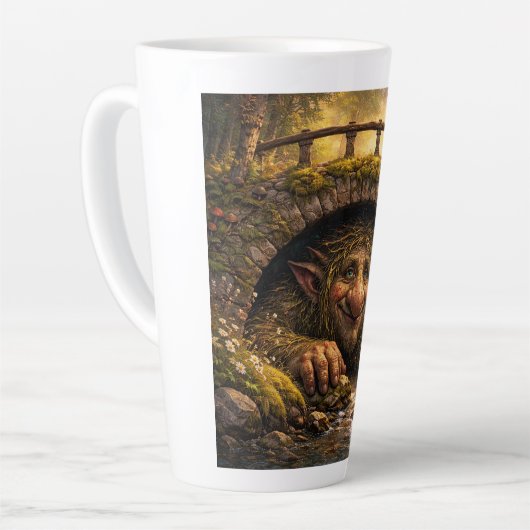 Norwegian Troll Hiding Under Bridge, Latte Mug カフェラテマグ (左アングル)