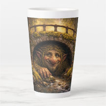 Norwegian Troll Hiding Under Bridge, Latte Mug
