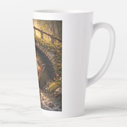 Norwegian Troll Hiding Under Bridge, Latte Mug カフェラテマグ (右)