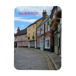 Norwichカラフル建物ビュー冷蔵庫用マグネット マグネット