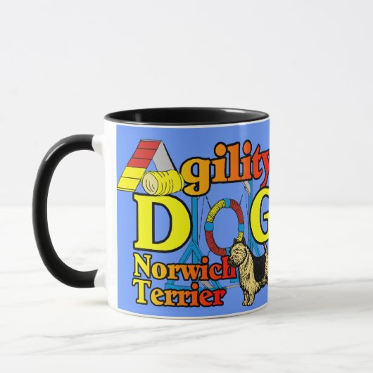 Norwich_Terrier_Agility マグカップ (左)