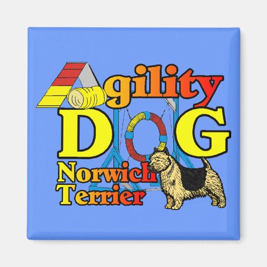 Norwich_Terrier_Agility マグネット (正面)