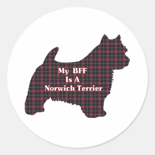 Norwich Terrier BFFステッカー ラウンドシール (正面)