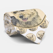 Norwich Terrier Painting - Cute Original Dog Art ネクタイ (ロール)