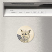 Norwich Terrier Painting - Cute Original Dog Art マグネット (インサイチュ (食洗機))