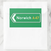 Norwich, UKロードサイン 長方形シール (バッグ)