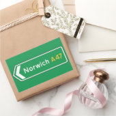 Norwich, UKロードサイン 長方形シール (ギフト)