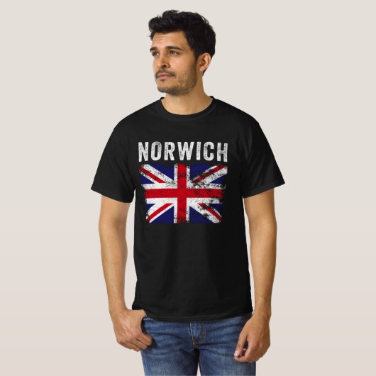 Norwich UK Flag England Souvenir Tシャツ (正面フル)