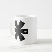Nosetouchプレスアスタリスク11 ozクラシックホワイトマグカップ コーヒーマグカップ (正面左)