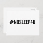 #NOSLEEP4Uベビーおもしろいはがき新しいママとパパ! ポストカード (正面/裏面)