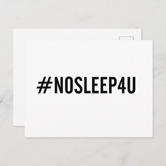 #NOSLEEP4Uベビーおもしろいはがき新しいママとパパ! ポストカード (正面/裏面)