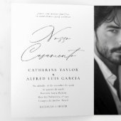 Nosso Casamento 英語ポルトガル語 ウェディング 三つ折り招待状 (内部最初)