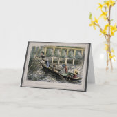 nostalgiaカーユーモアのあるド – 家族との魚釣り カード (黄色い花)