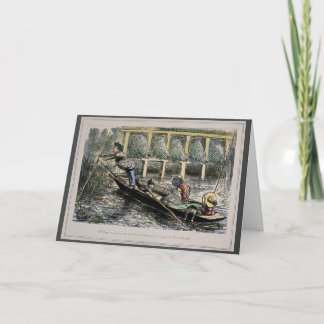 nostalgiaカーユーモアのあるド – 家族との魚釣り カード