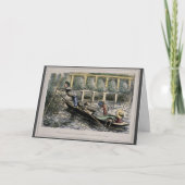 nostalgiaカーユーモアのあるド – 家族との魚釣り カード (正面)