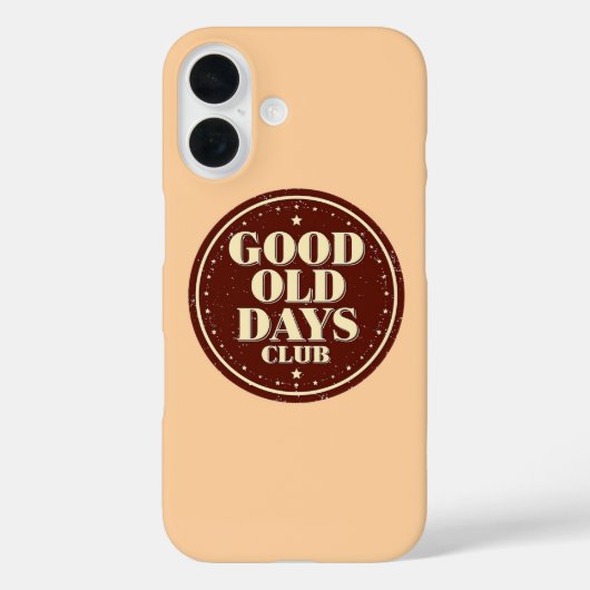 Nostalgic 70s Good Old Days Club Quote Case-Mate iPhoneケース (裏面)