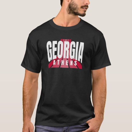 Nostalgic Athens GA Red & Black Athens GA Striped  Tシャツ (正面)